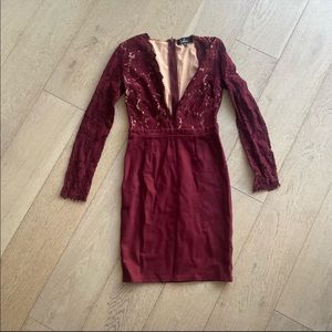 lulus long sleeve lace bodycon dress